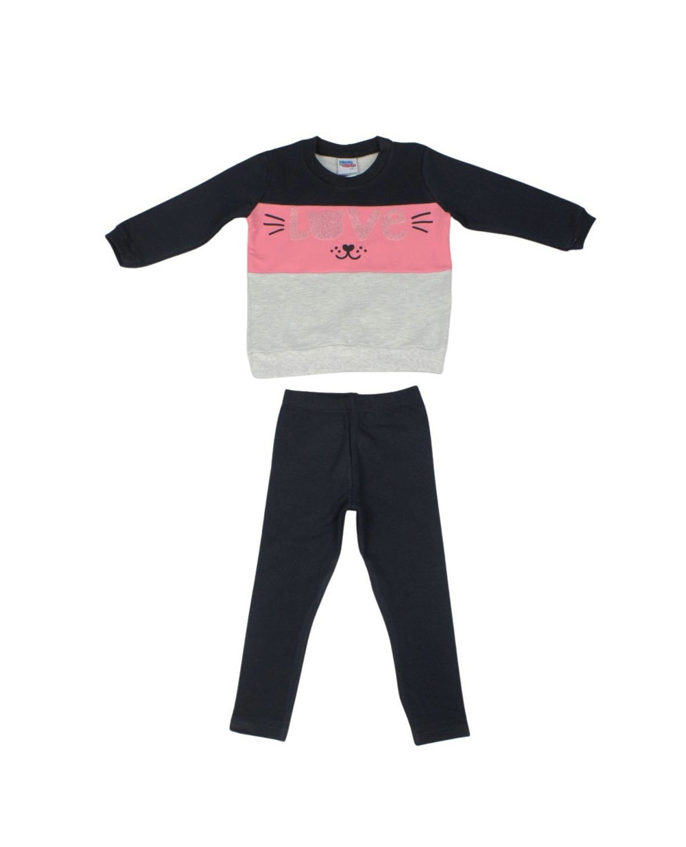 Conjunto Longo Feminino Blusa Moletom Love e Legging 08065 - Kiko