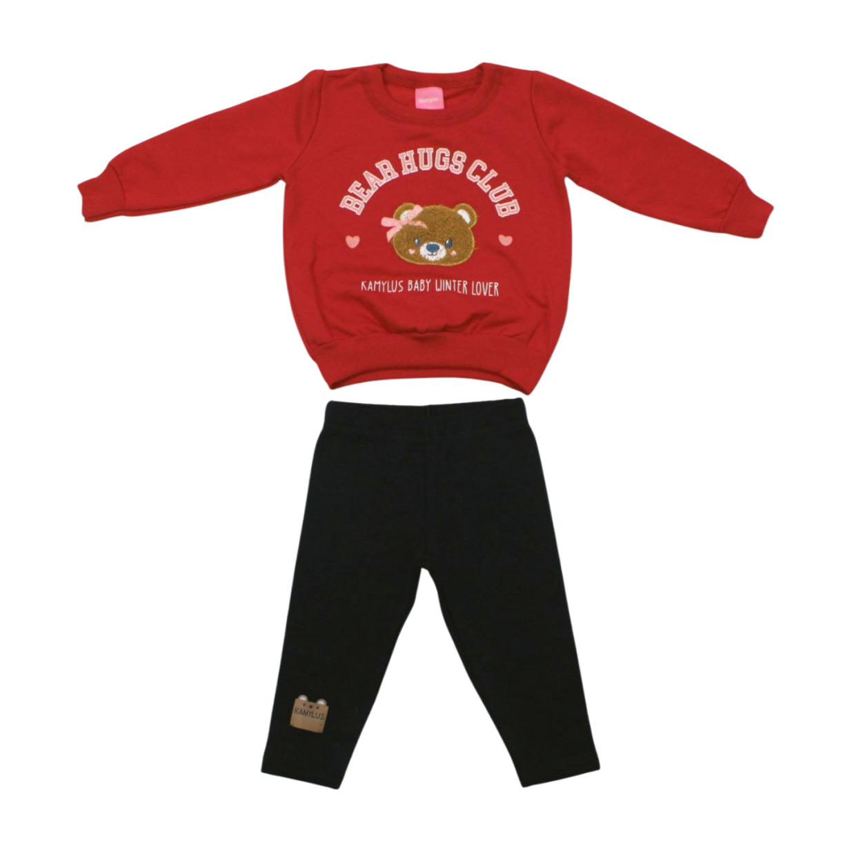Conjunto Longo Blusa Moletom Estampa Ursa e Legging 53615 - Kamylus