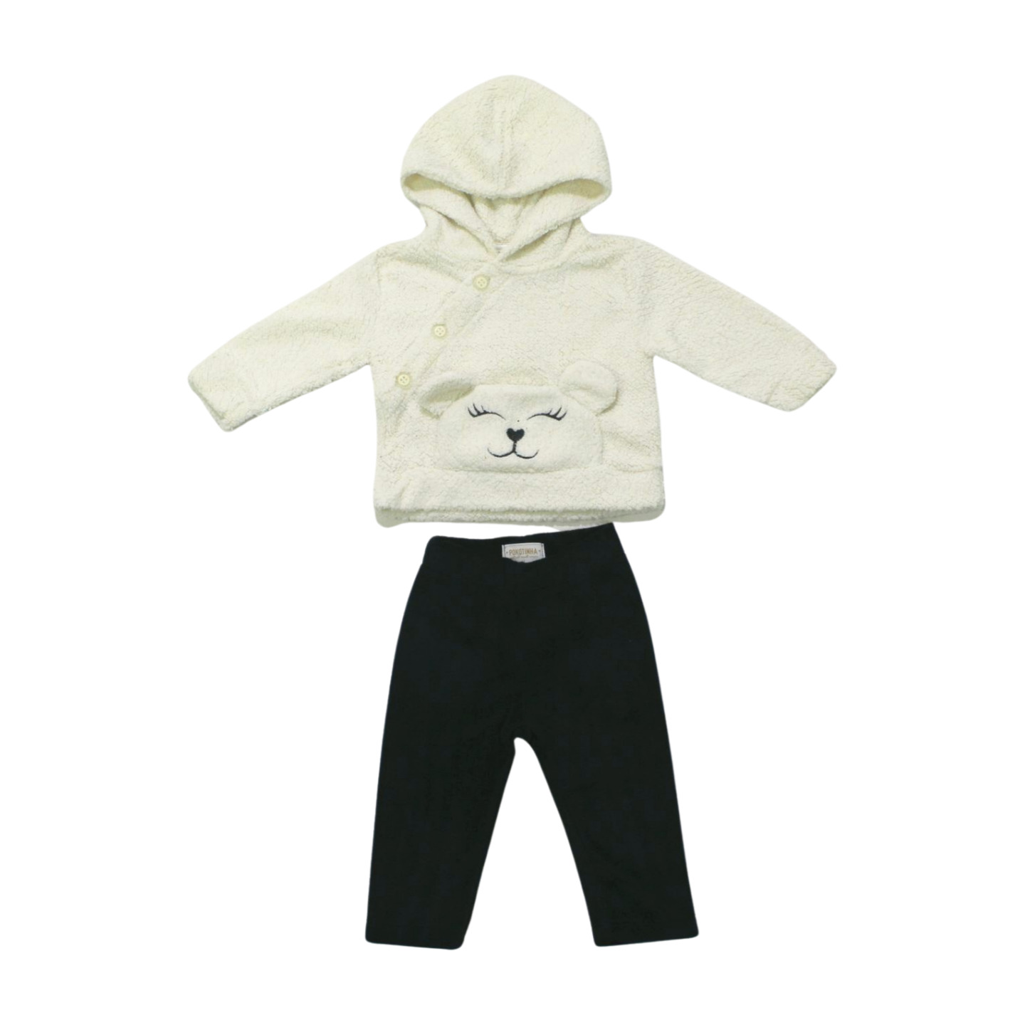 Conjunto Longo Feminino Casaco Pelo Carneirinho e Calça Plush 7030 - Pokotinha