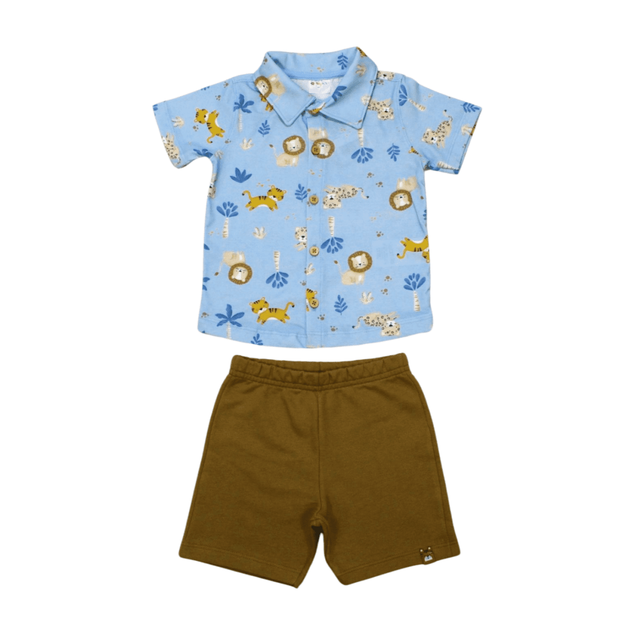 Conjunto Masculino Camisa Estampada e Bermuda Moletinho 26095 - Brandili