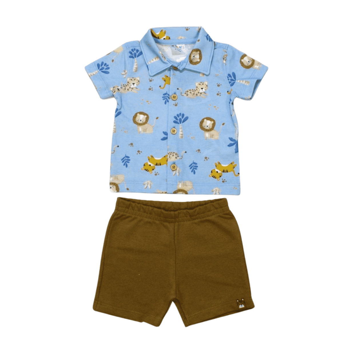 Conjunto Masculino Camisa Estampada e Bermuda Moletinho 26095 - Brandili
