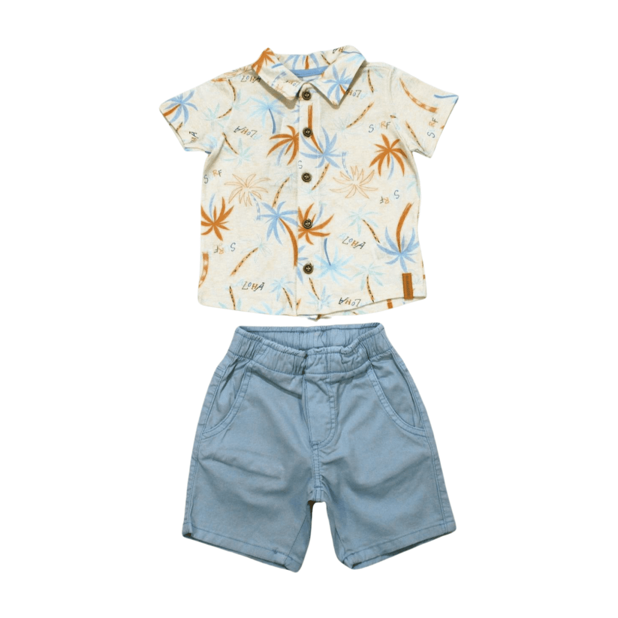 Conjunto Masculino Camisa Estampada e Bermuda Sarja 39994 - Alakazoo