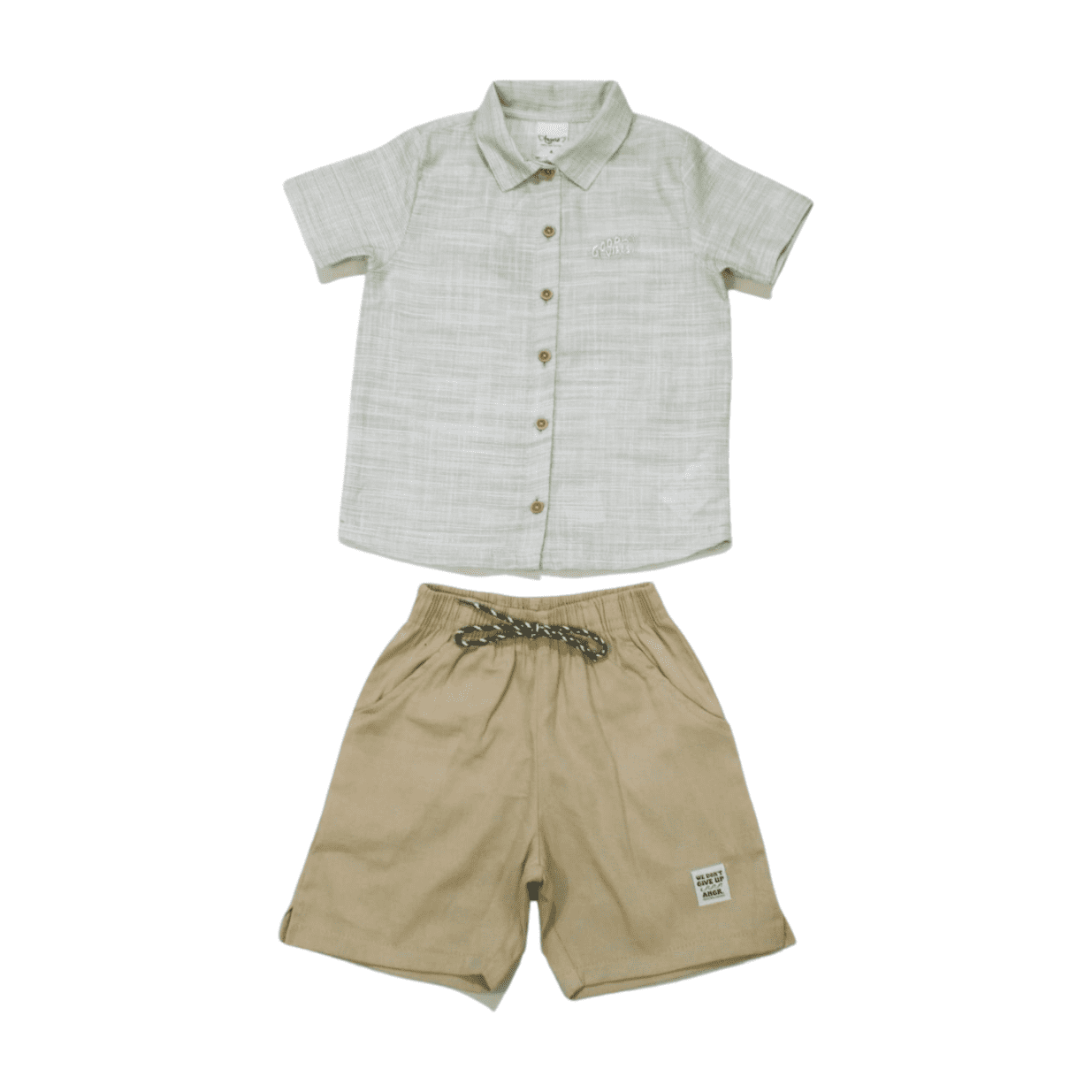 Conjunto Masculino Camisa Tecido e Bermuda Sarja 28666 - Angerô