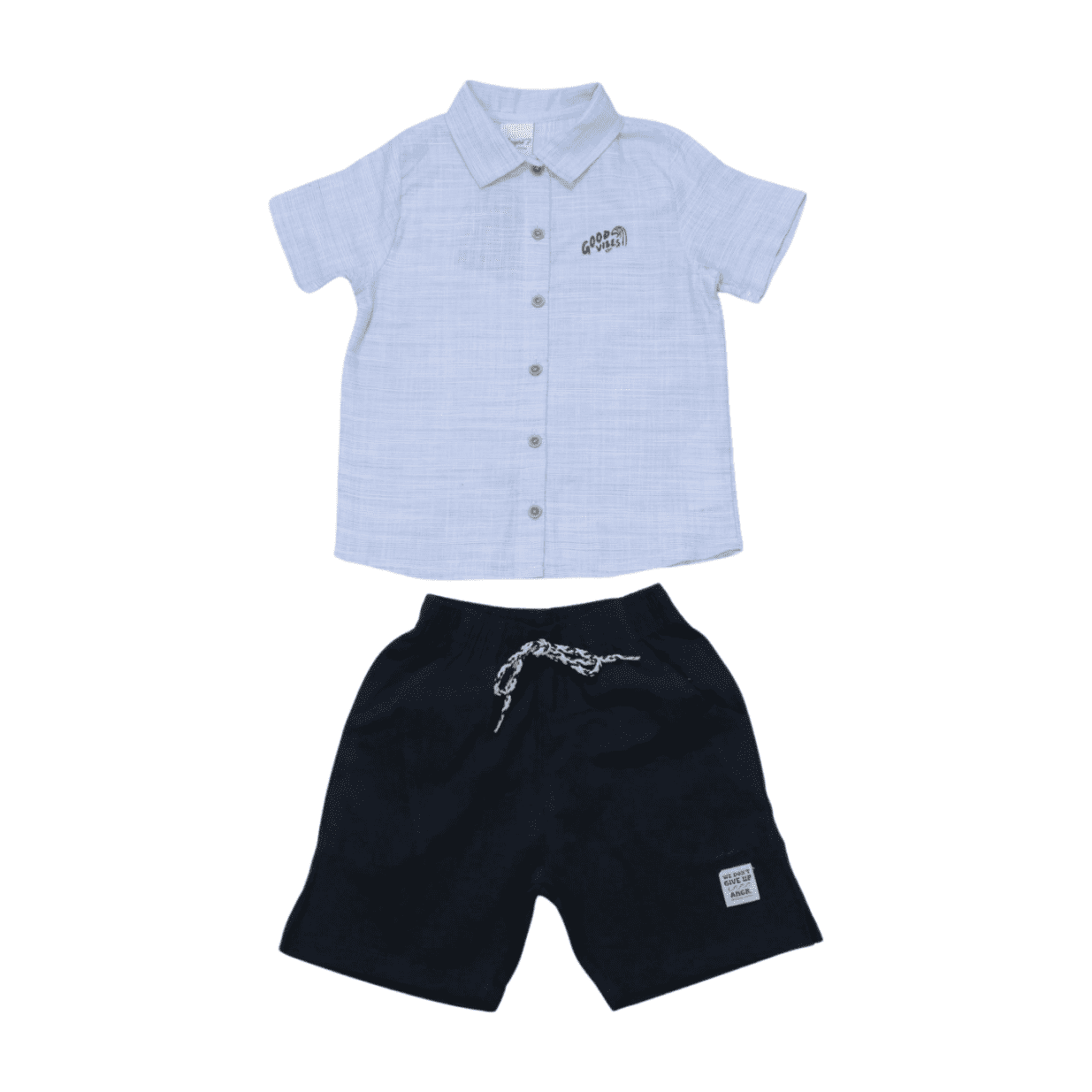 Conjunto Masculino Camisa Tecido e Bermuda Sarja 28666 - Angerô