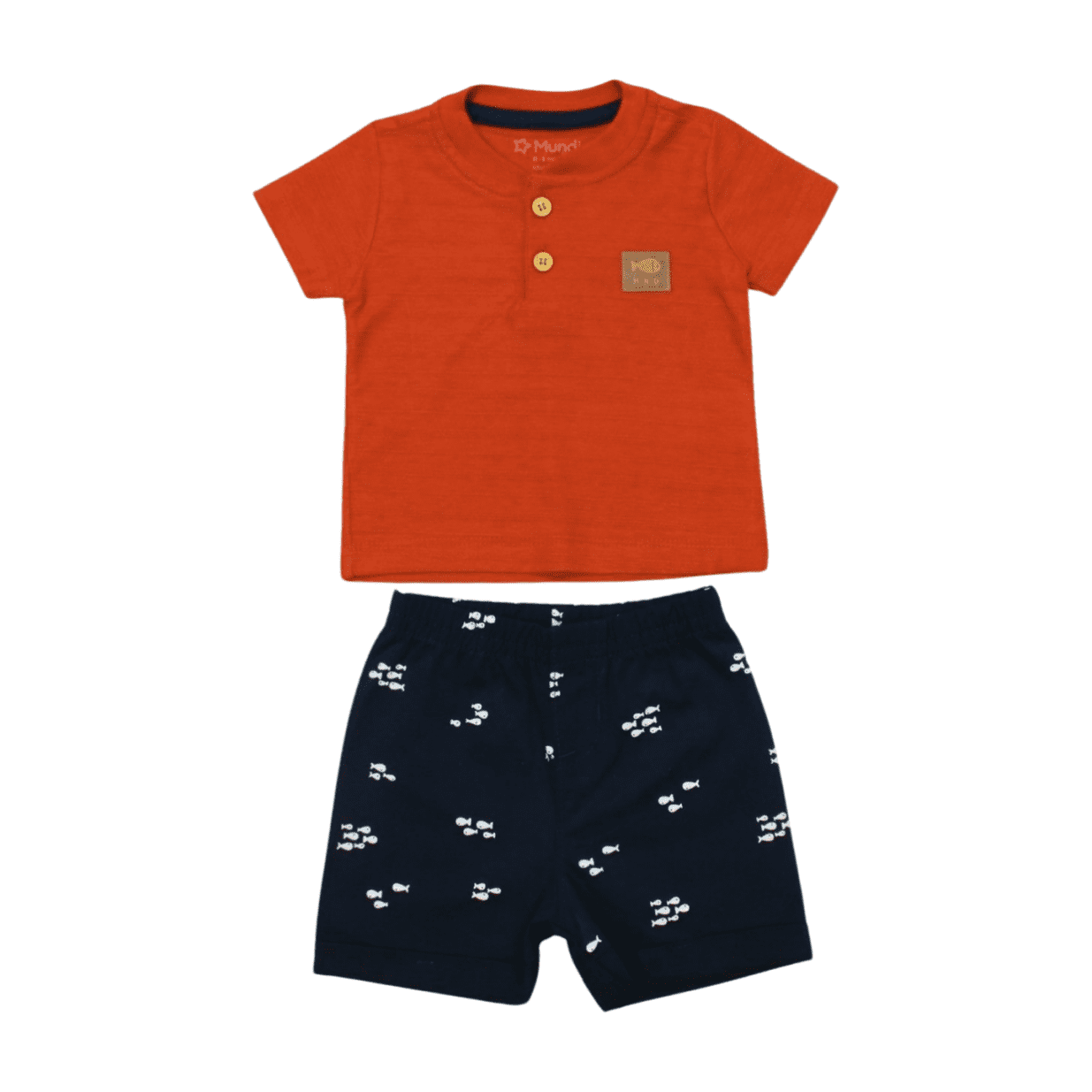 Conjunto Masculino Camiseta e Bermuda Sarja Estampada 26127 - Brandili Mundi