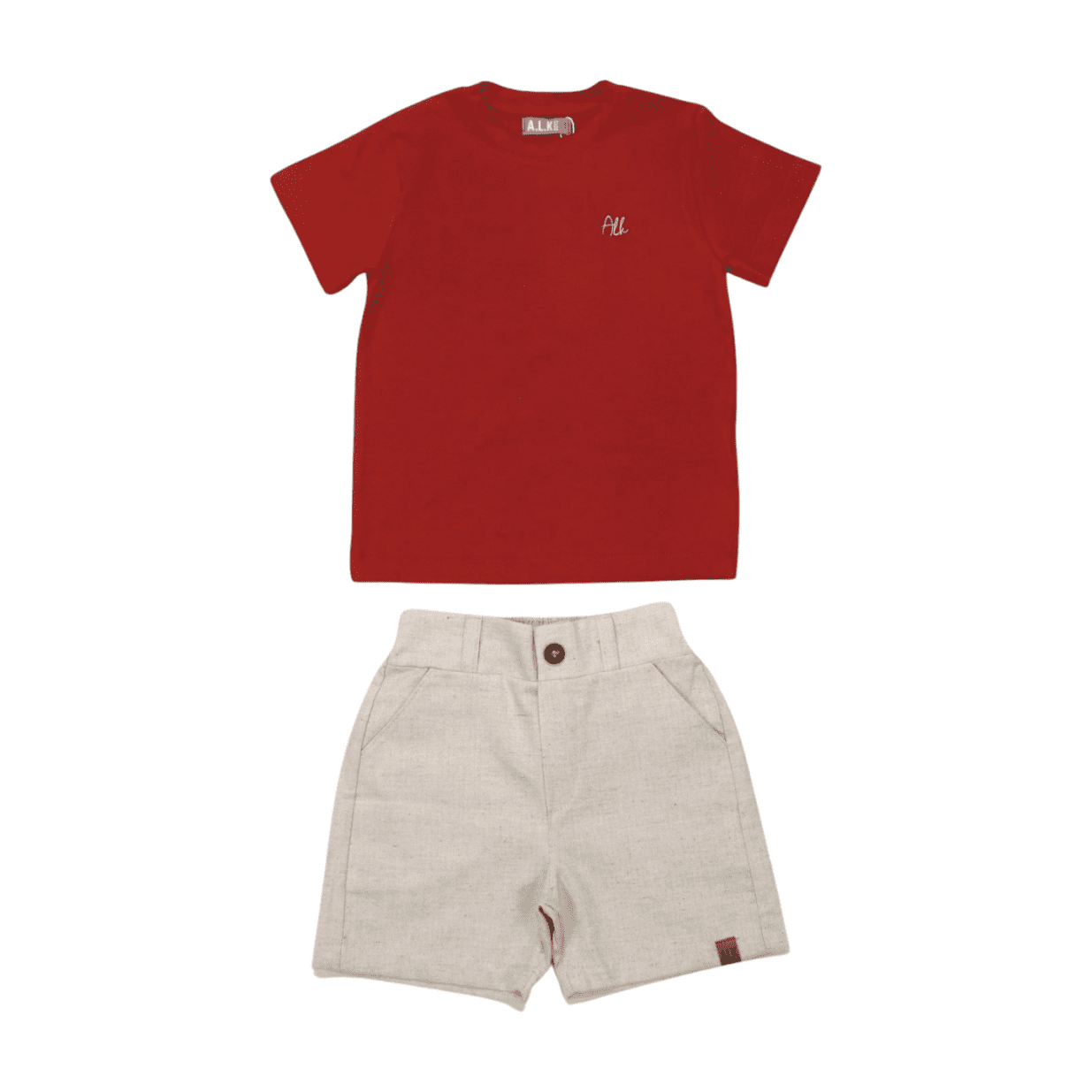 Conjunto Masculino Camiseta e Bermuda Tecido 22158 - Alekids