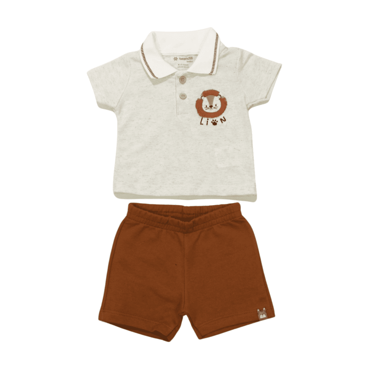 Conjunto Masculino Polo Leão Bordado e Bermuda Moletinho 26097 - Brandili