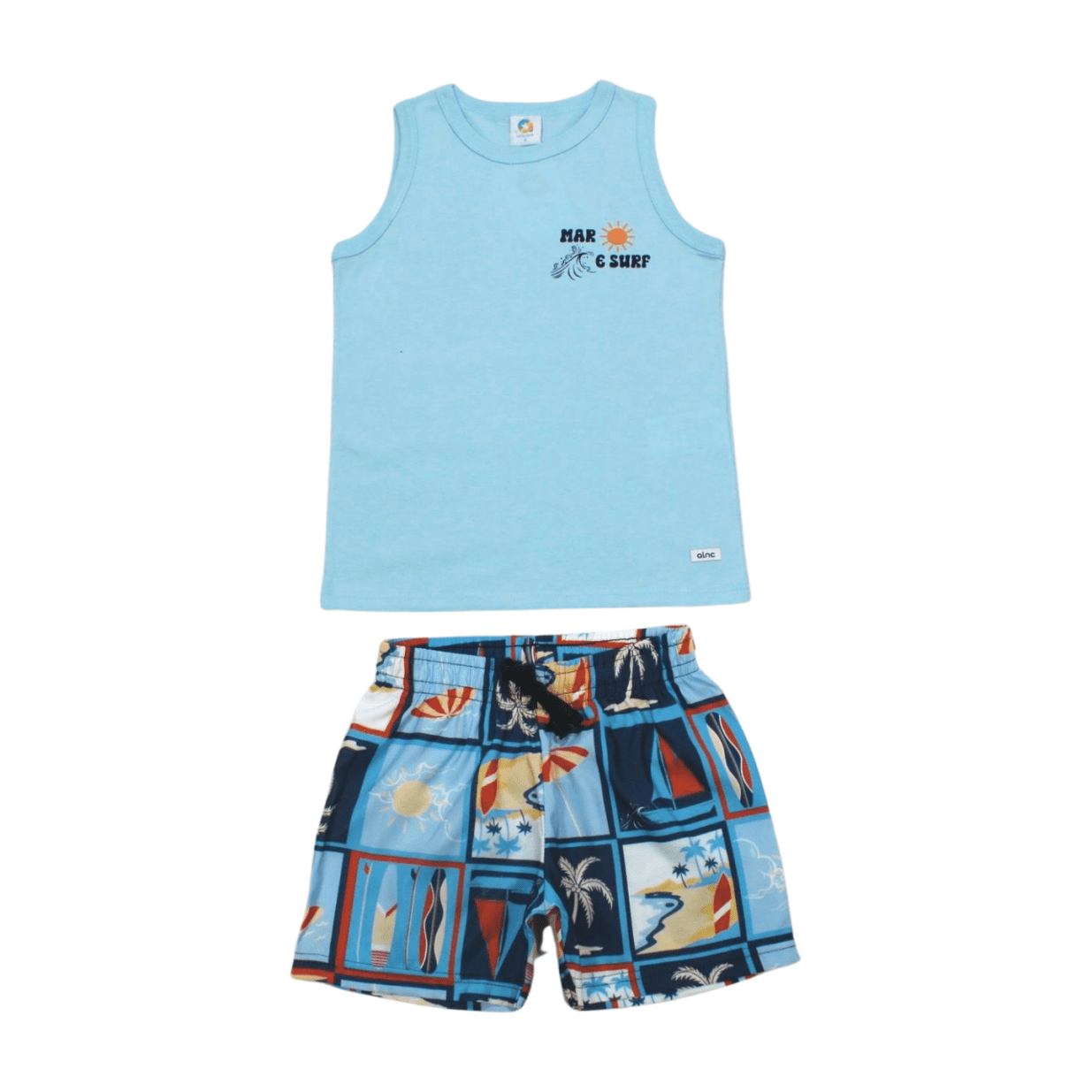 Conjunto Masculino Regata e Bermuda Tactel Surf 72090 - Alenice