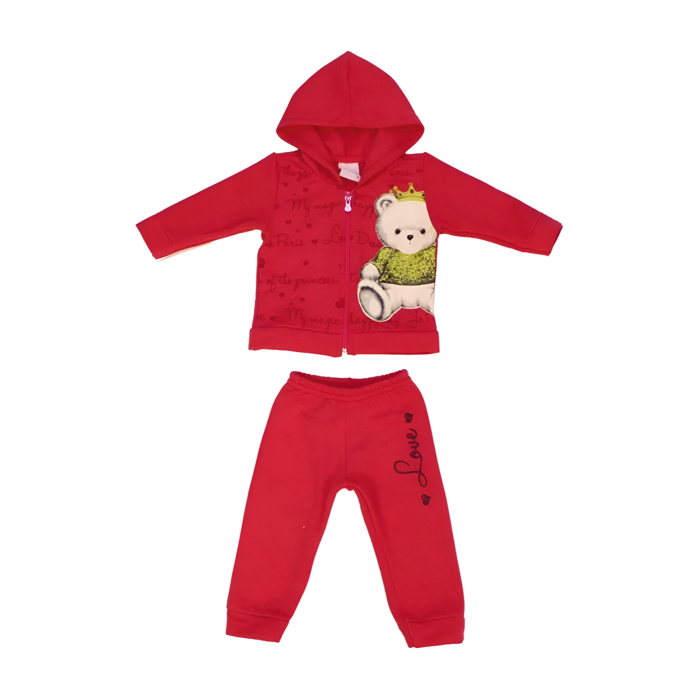 Conjunto Moletom Feminino Aberto com Capuz Ursa 1553028 - Duduka