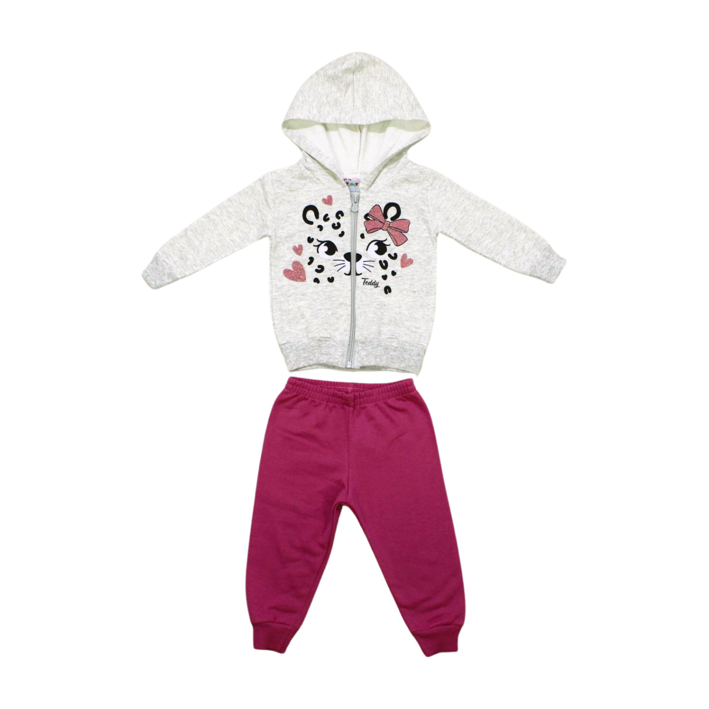 Conjunto Moletom Feminino Aberto Oncinha 17464 - Teddy