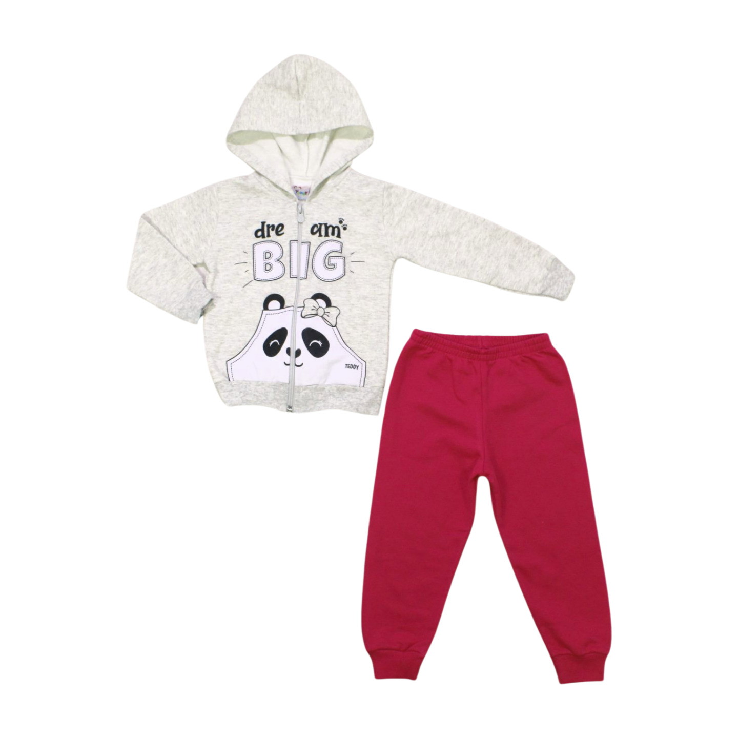 Conjunto Moletom Feminino Aberto Panda 17470 - Teddy
