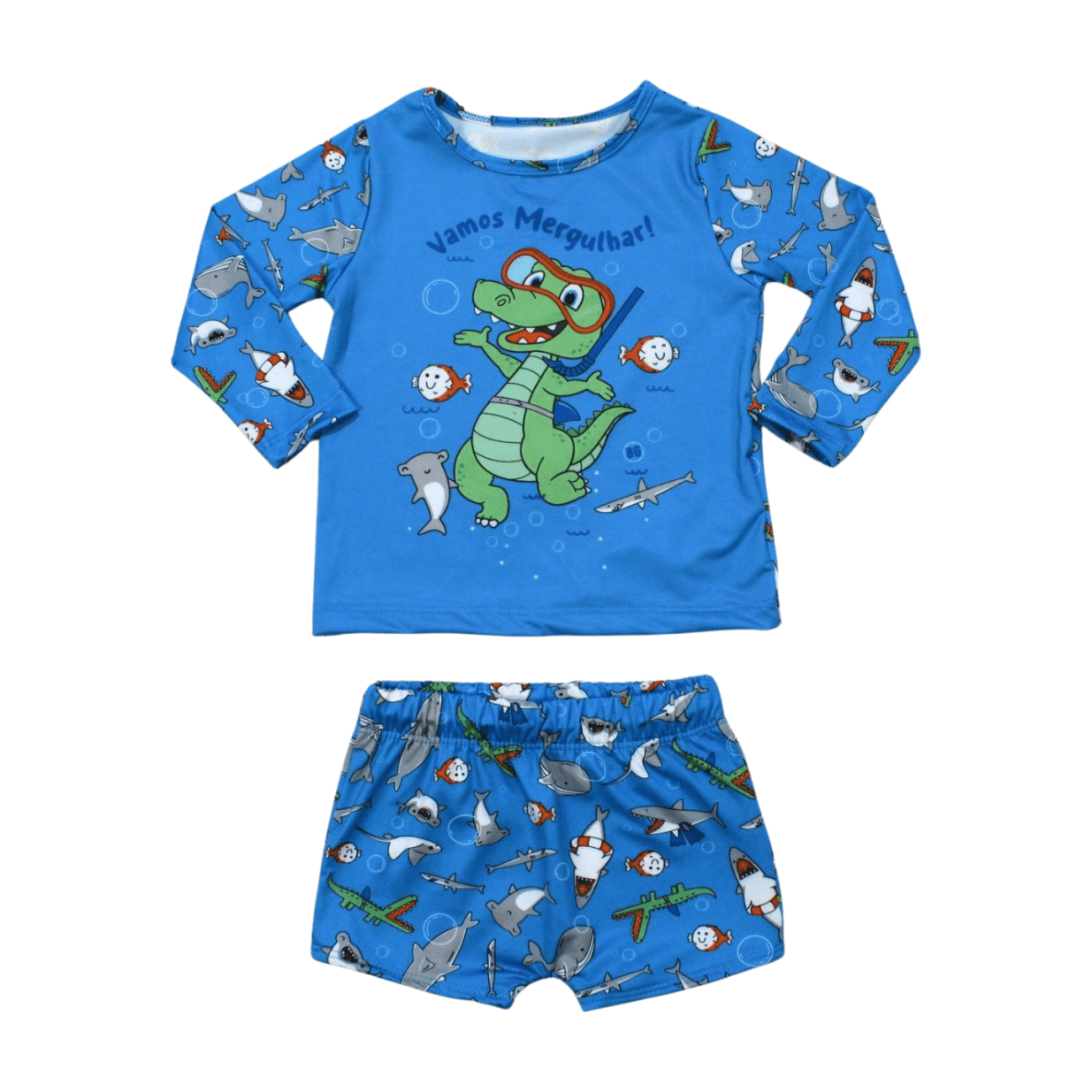 Conjunto Sunga Boxer e Blusa Térmica Estampa Dinossauro 14632 - Boca Grande