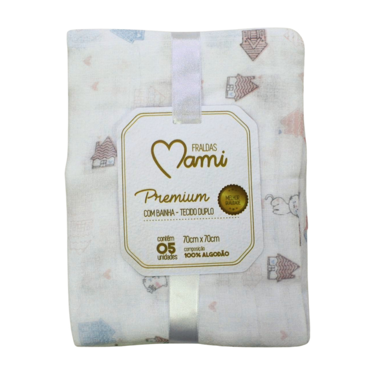 Fralda Premium Estampada Sortidas 5 Peças 0751 - Papi