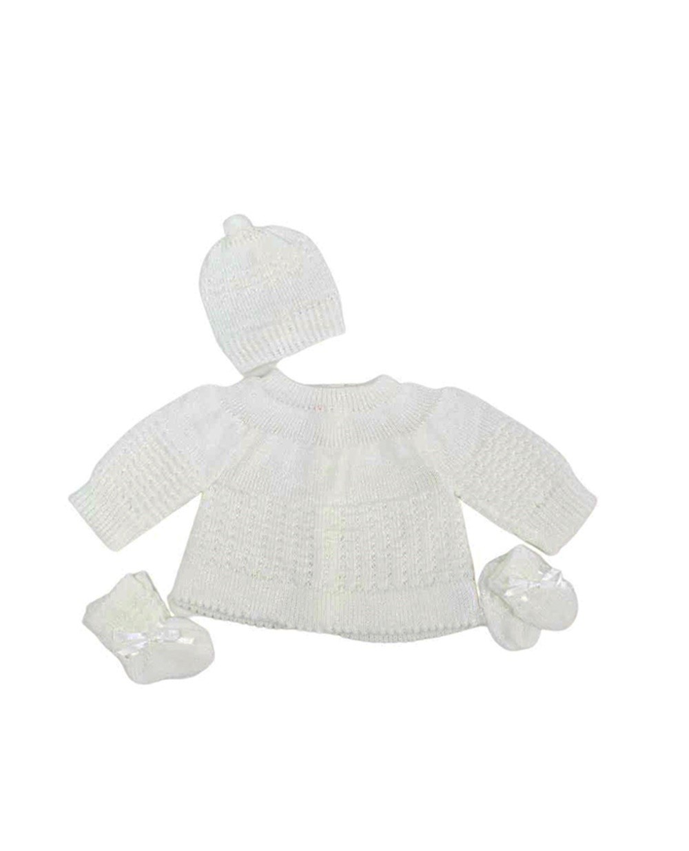 Kit de Lã com Touca, Sapatinho e Luva 03 Peças Tam: RN 130 - Castelo