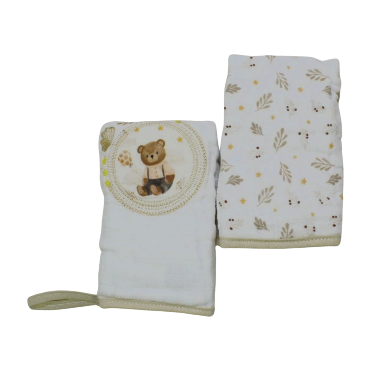 Kit Toalha de Boca Soft com Prendedor 2 Peças Sortidas 5288 - Muito Mimo