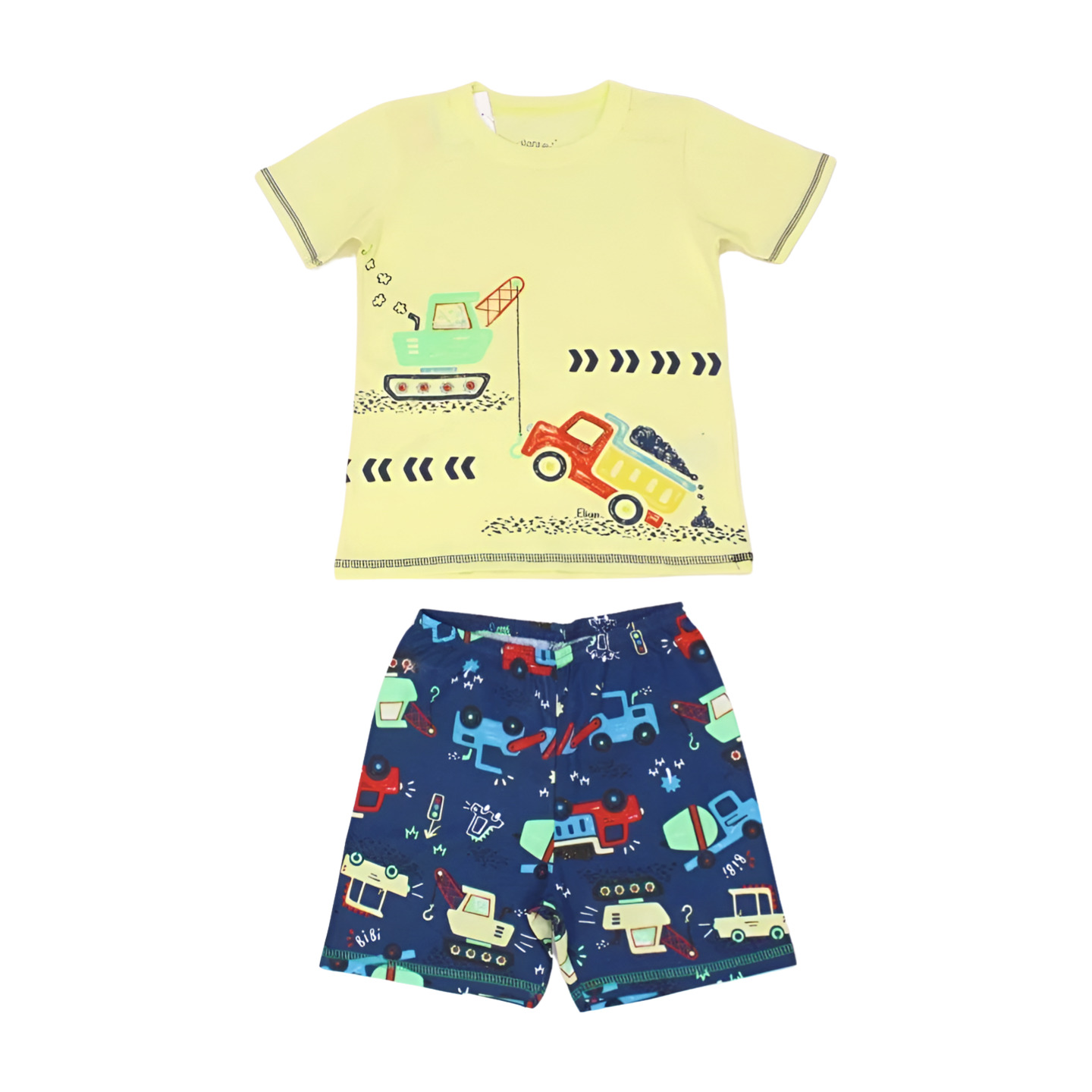 Pijama Curto Masculino Estampado Caminhão Brilha no Escuro 12063 - Elian
