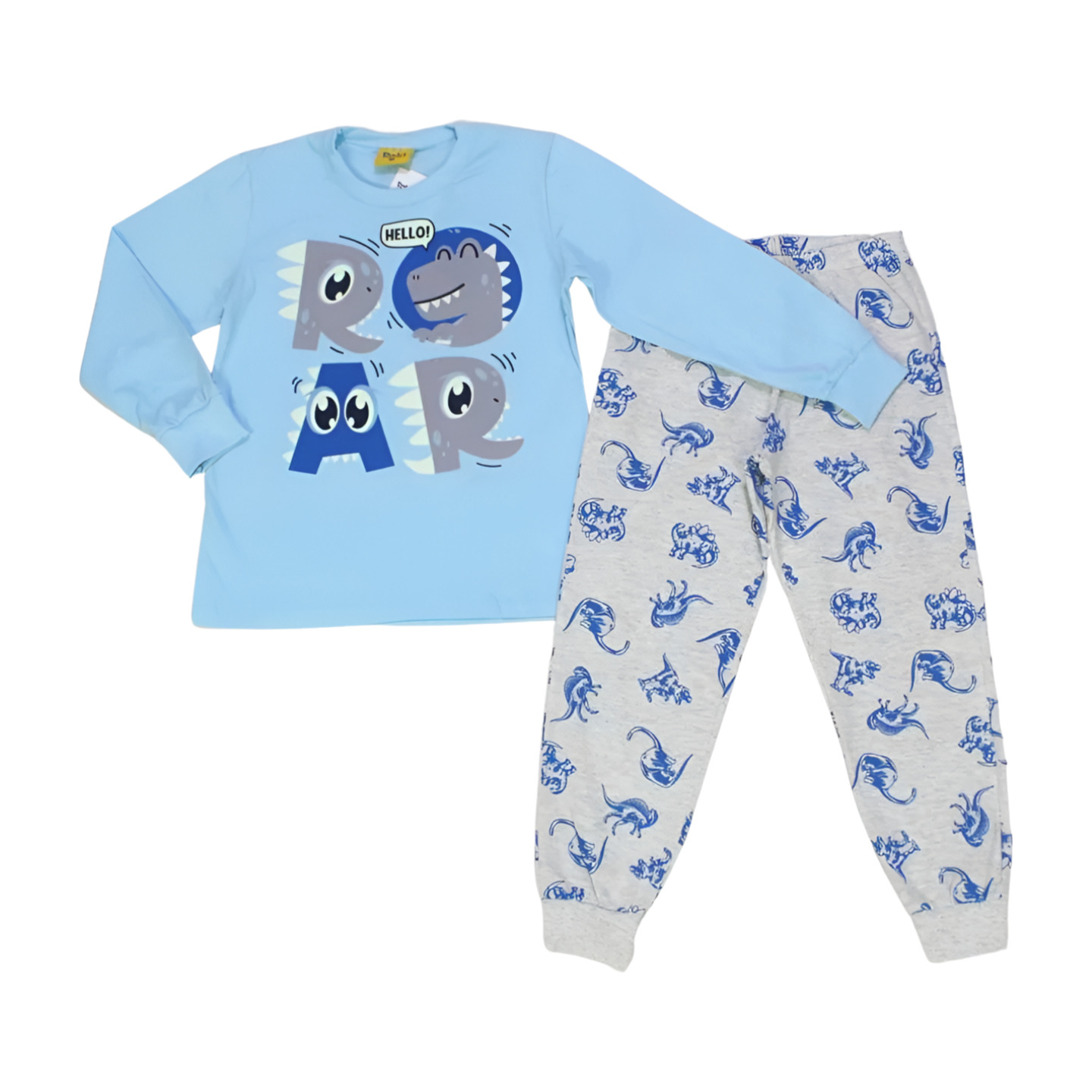 Pijama Longo Masculino Estampado Dino Brilha no Escuro 17318-2 - Rolu