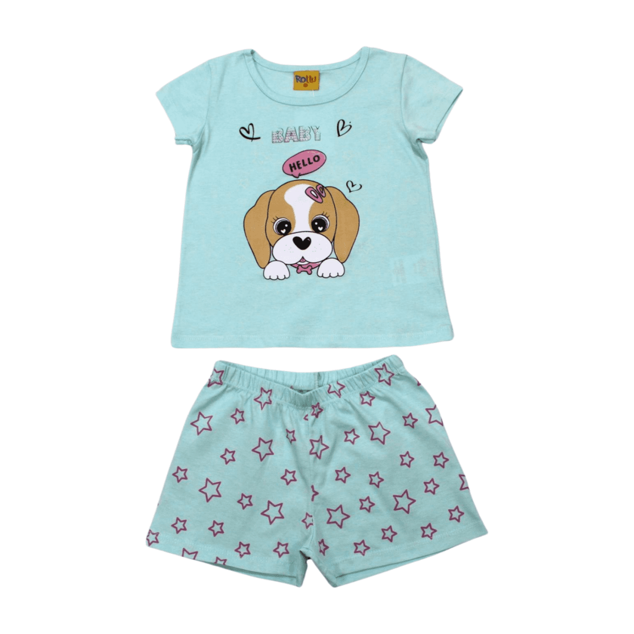 Pijama Malha Curto Feminino Estampa Dog 21195 - Rollu