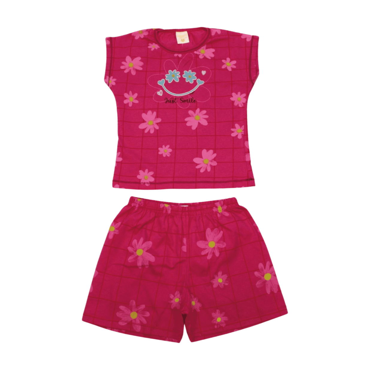 Pijama Malha Curto Feminino Estampa Flores Brilha no Escuro 00020 - Angerô