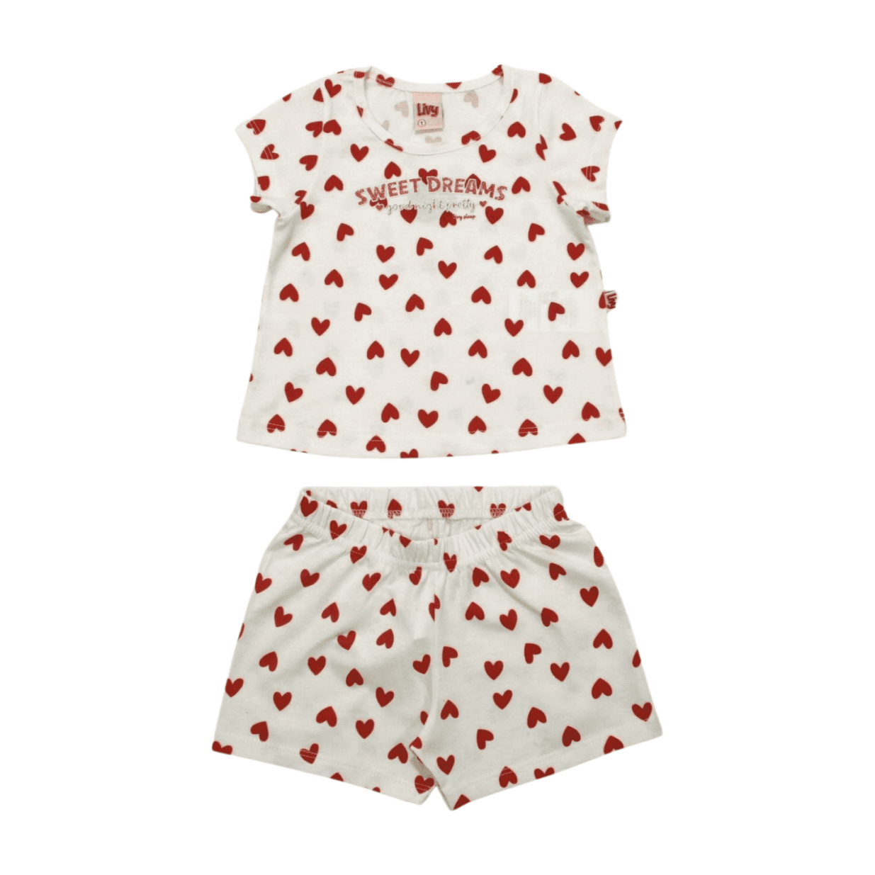 Pijama Malha Curto Feminino Estampa Sweet Dreams Brilha no Escuro 8777 - Livy