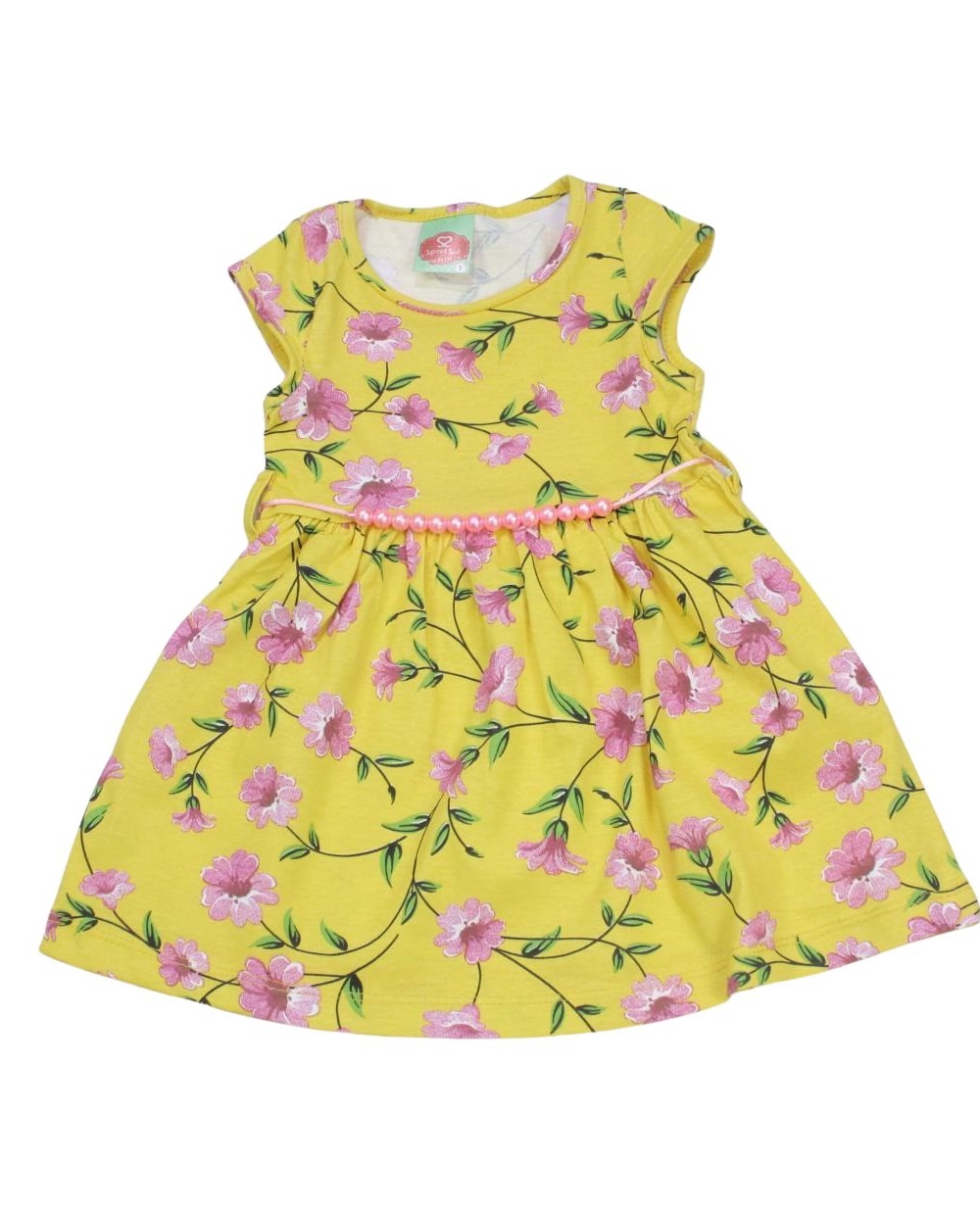 Vestido Estampado Flores com Pérolas 1362 - Sport Sul