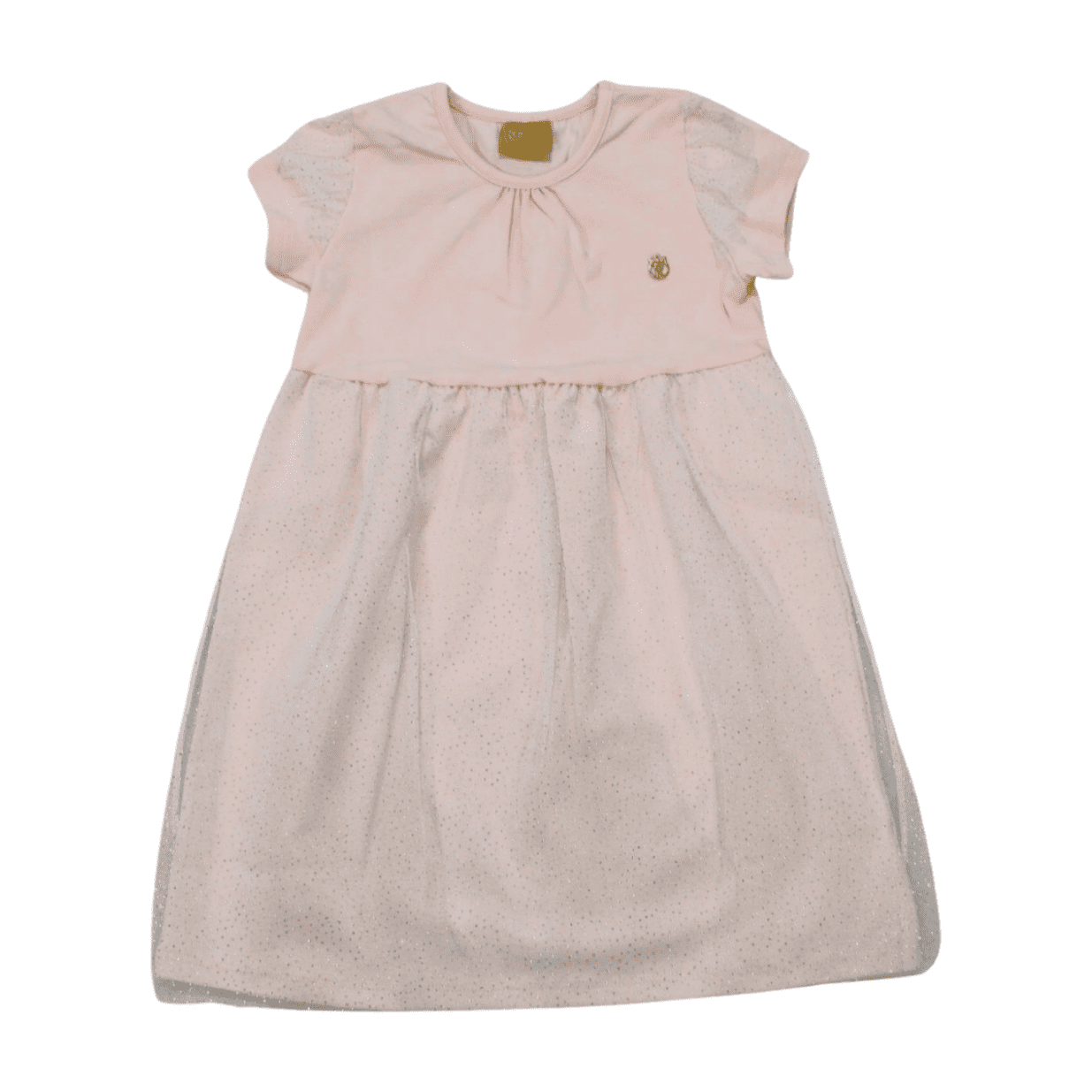 Vestido Manga Curta com Tule 21140 - Rollu