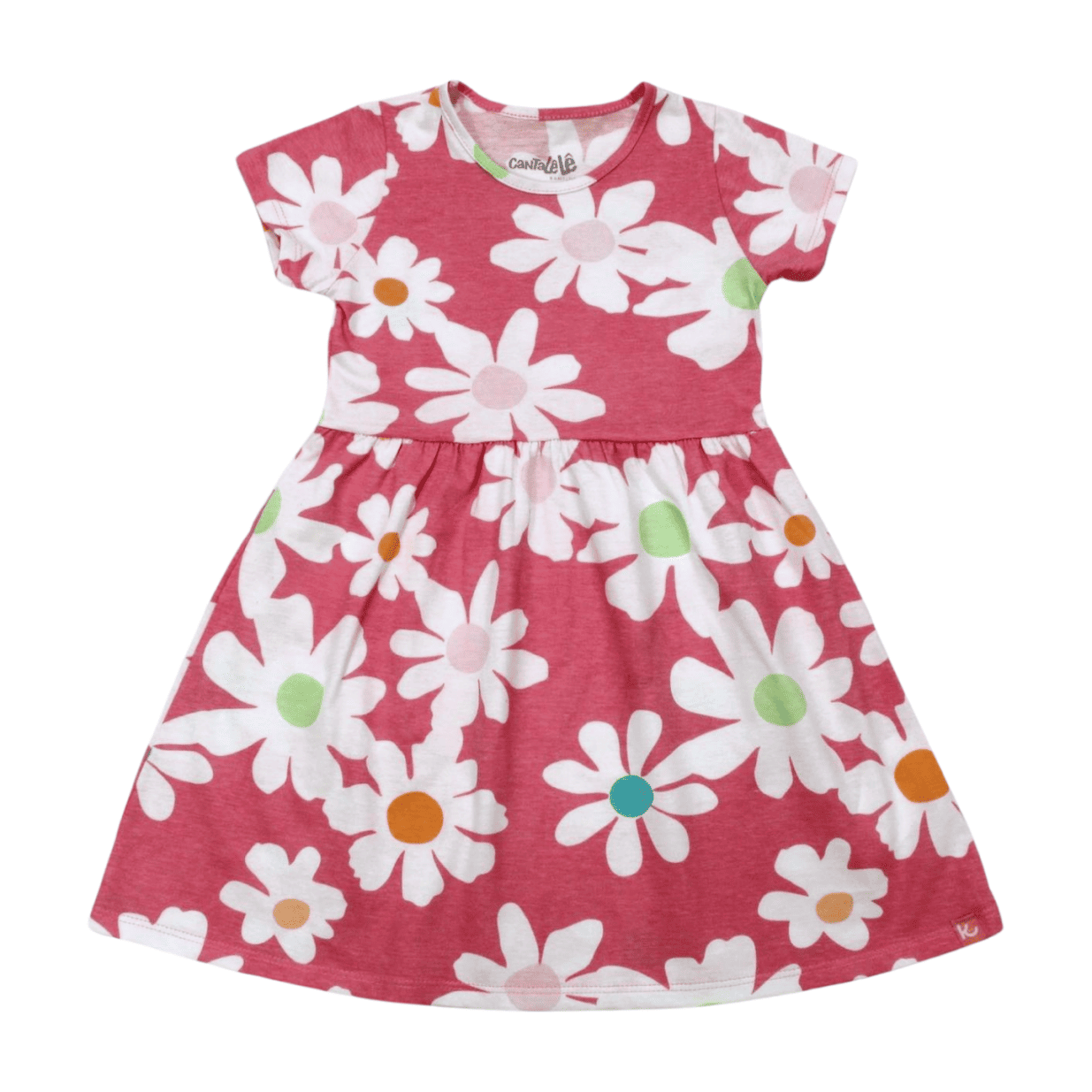 Vestido Manga Curta Estampado Flores 57084 - Kamylus
