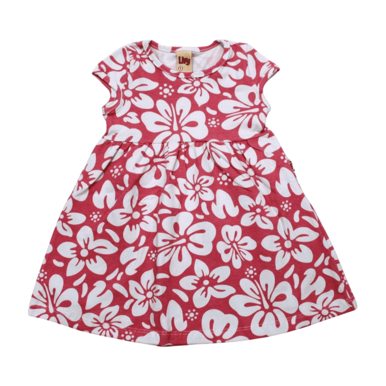Vestido Manga Curta Estampado Flores 8676 - Livy