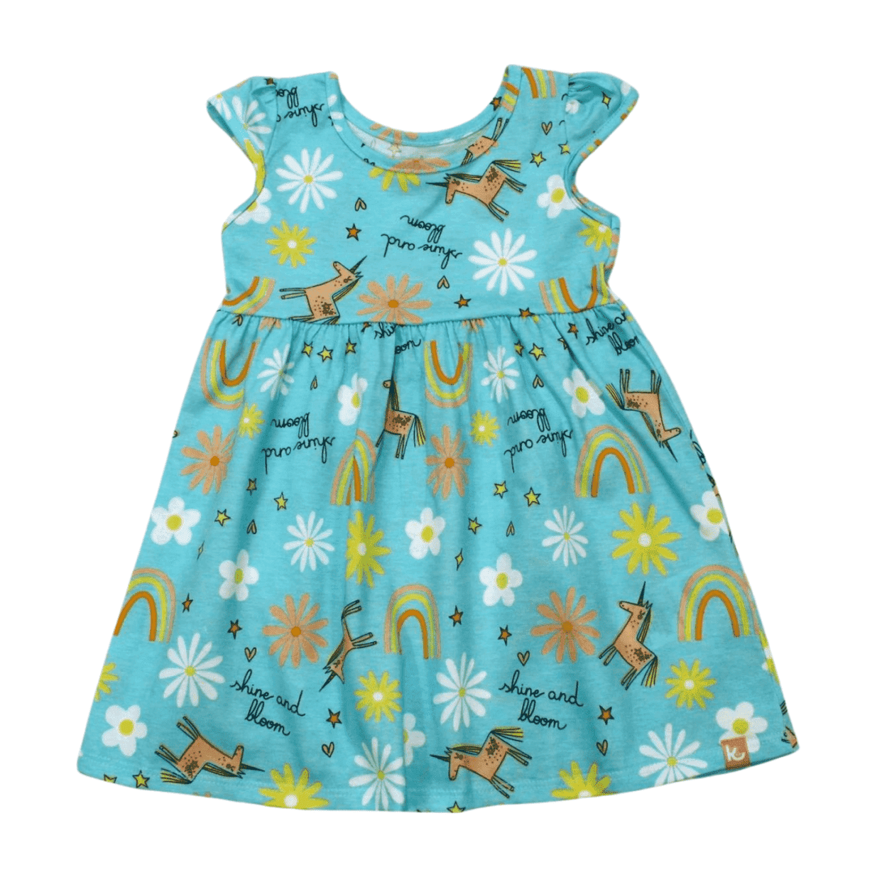 Vestido Manga Curta Estampado Unicórnio 53708 - kamylus