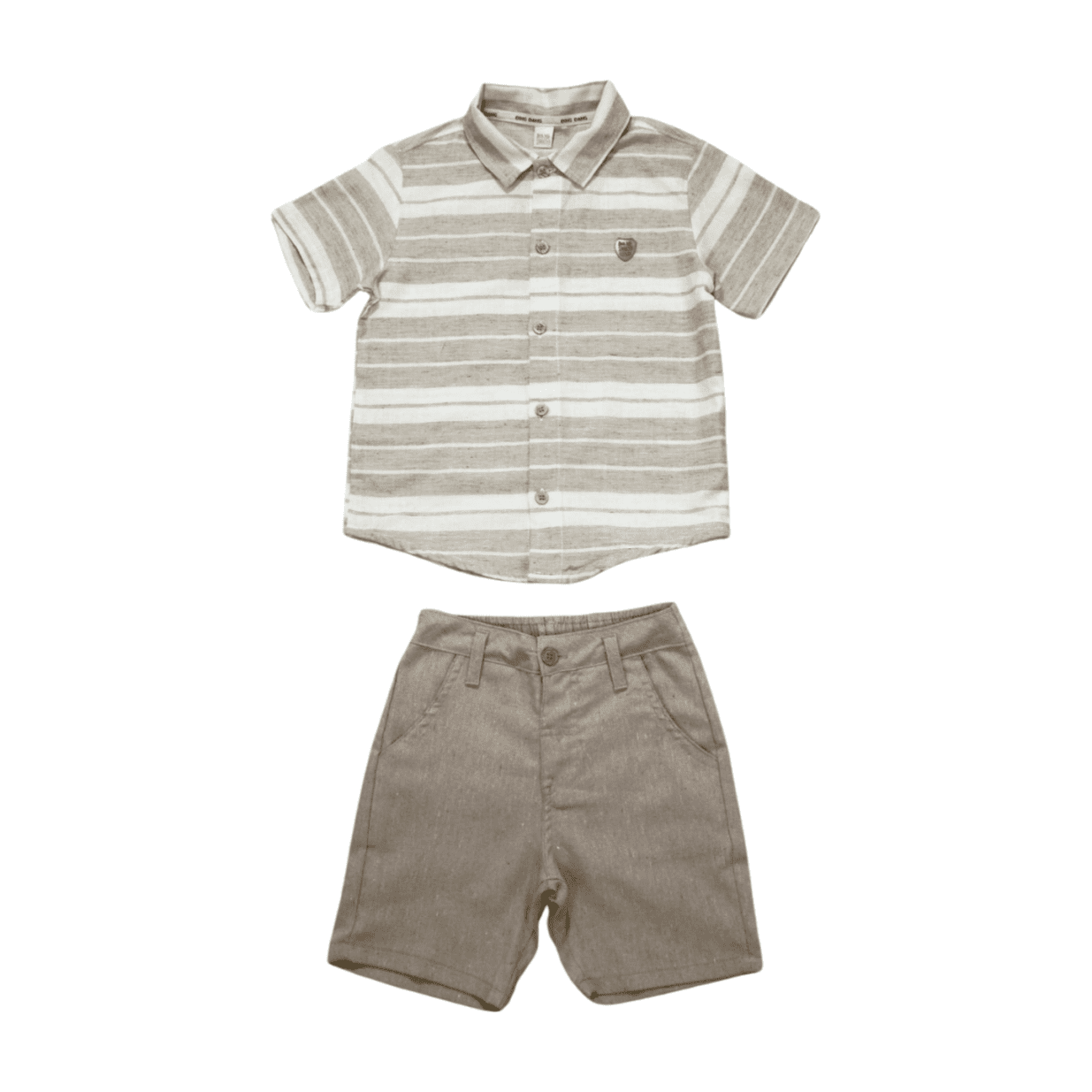 Conjunto Camisa Listrada e Bermuda Sarja 3323 - Ding Dang