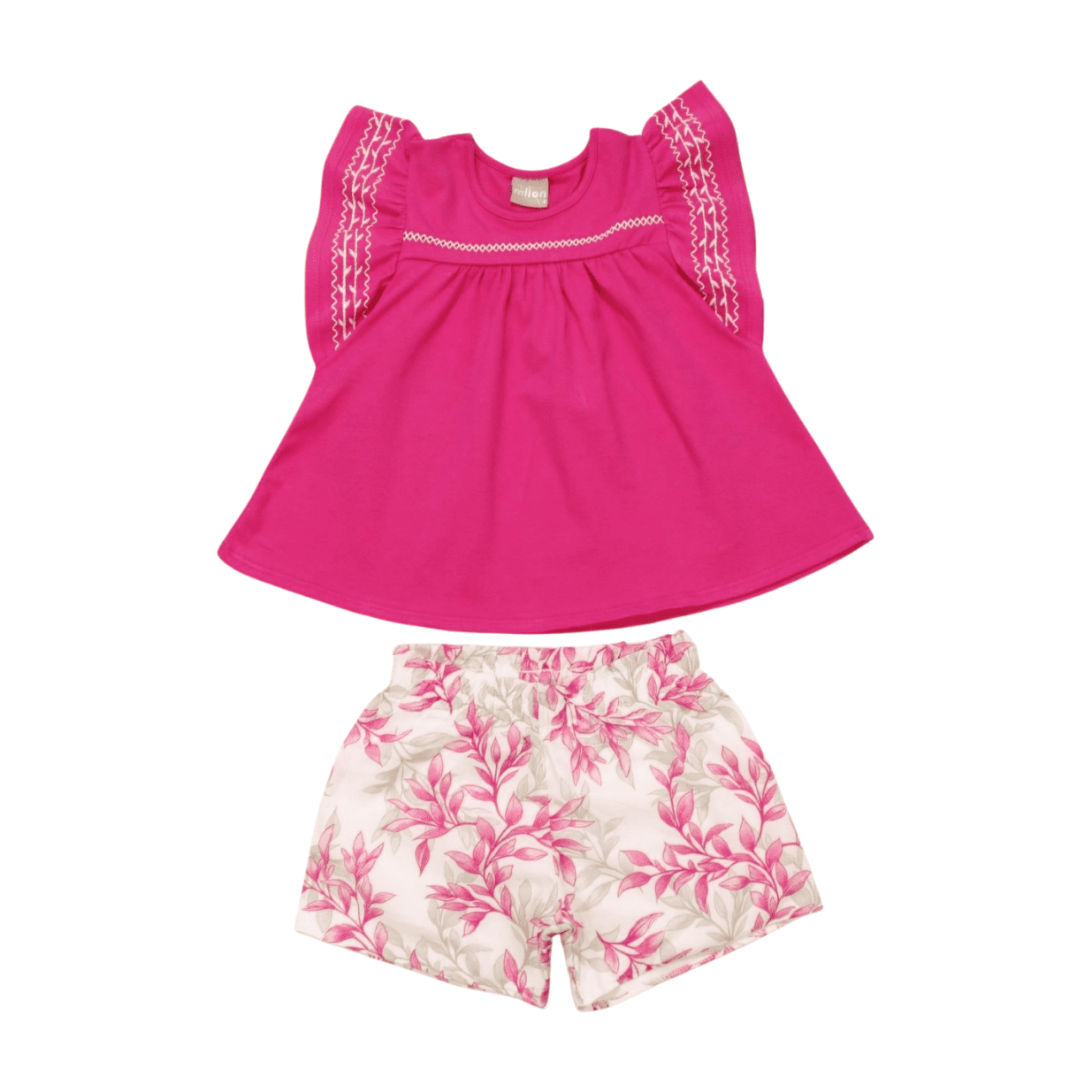 Conjunto Feminino Blusa com Picueta e Shorts Estampado 2000386 - Milon