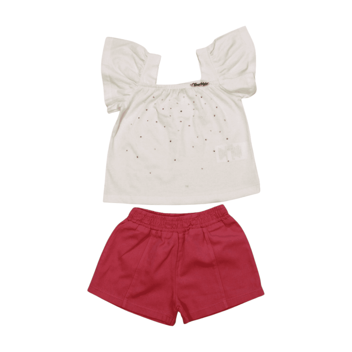 Conjunto Feminino Blusa com Strass e Shorts 8801 - Time Kids