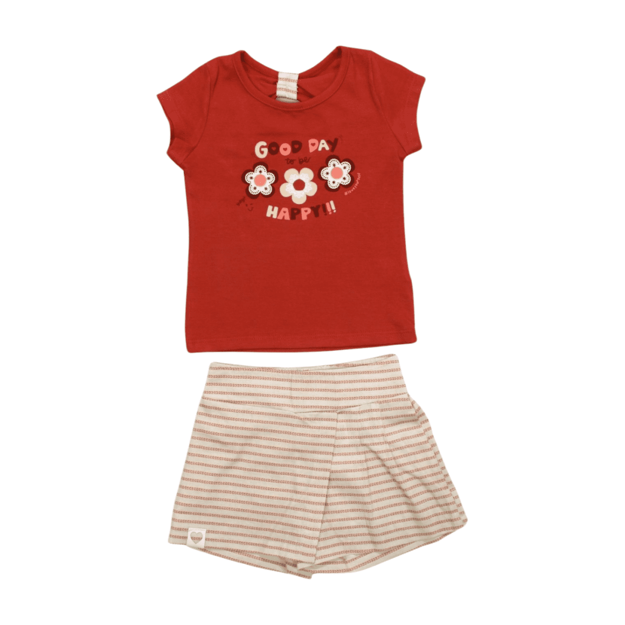 Conjunto Feminino Blusa e Shorts Saia Listrado 04077 - Dila