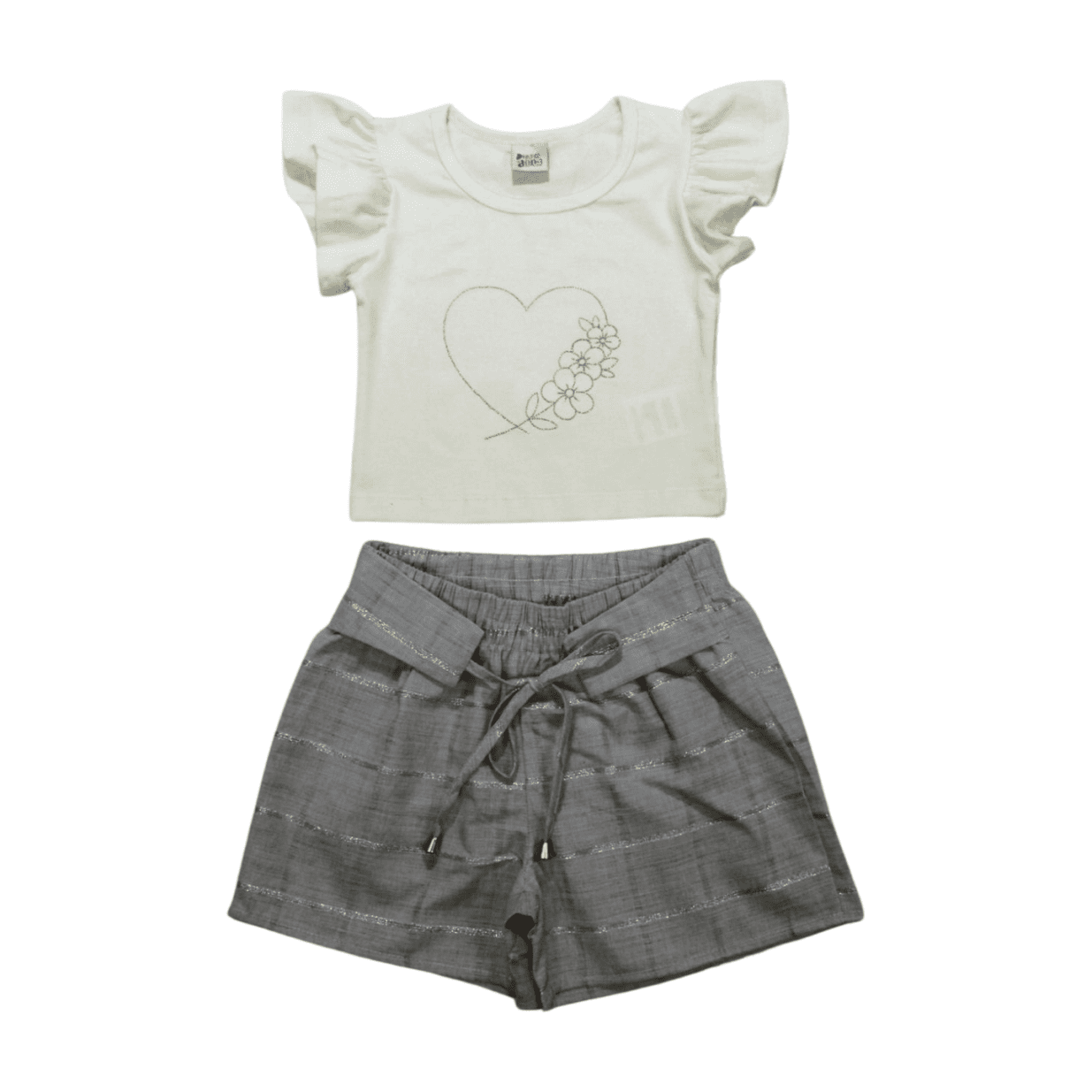 Conjunto Feminino Blusa e Shorts Sarja Xadrez 14244 - Ding Dang
