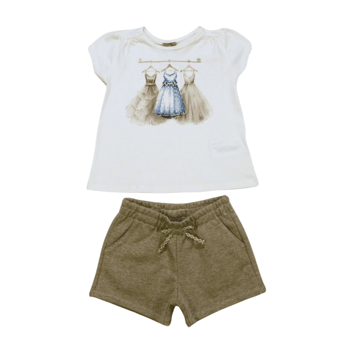Conjunto Feminino Blusa Estampa Cabides e Shorts Moletinho com Lurex 2000379 - Milon