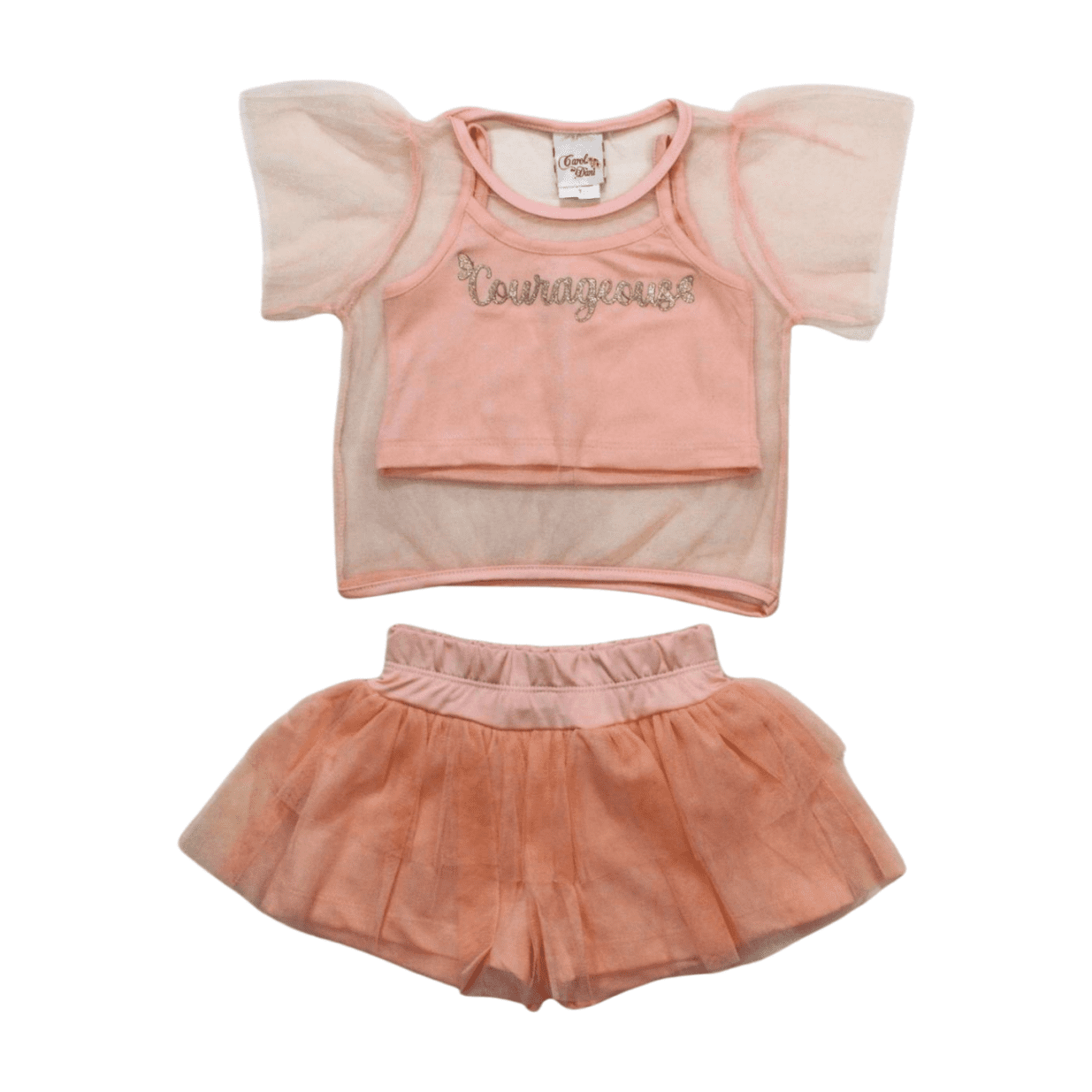 Conjunto Feminino Blusa Estampa Courageous e Saia com Tule 1979 - Carol e Dani