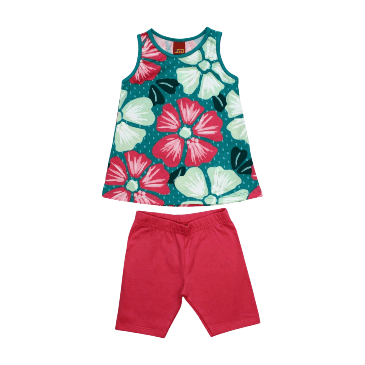 Conjunto Feminino Blusa Estampada Flores e Bermuda 1000230 - Kyly
