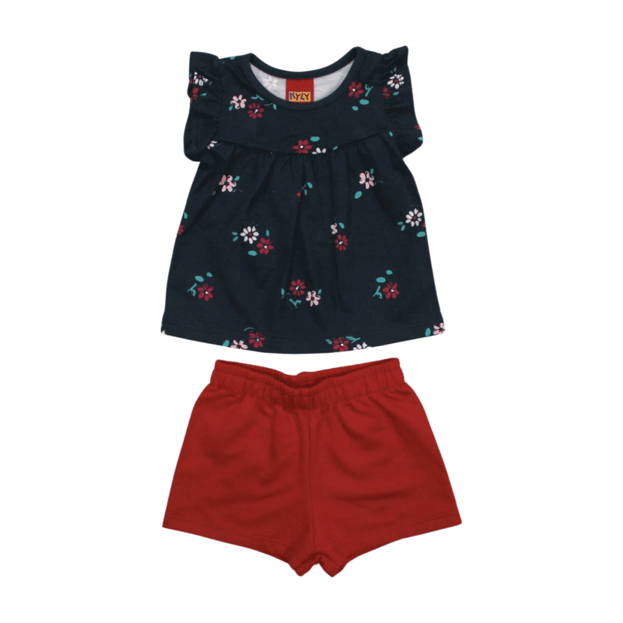 Conjunto Feminino Blusa Estampada Flores e Shorts 1000203 - Kyly