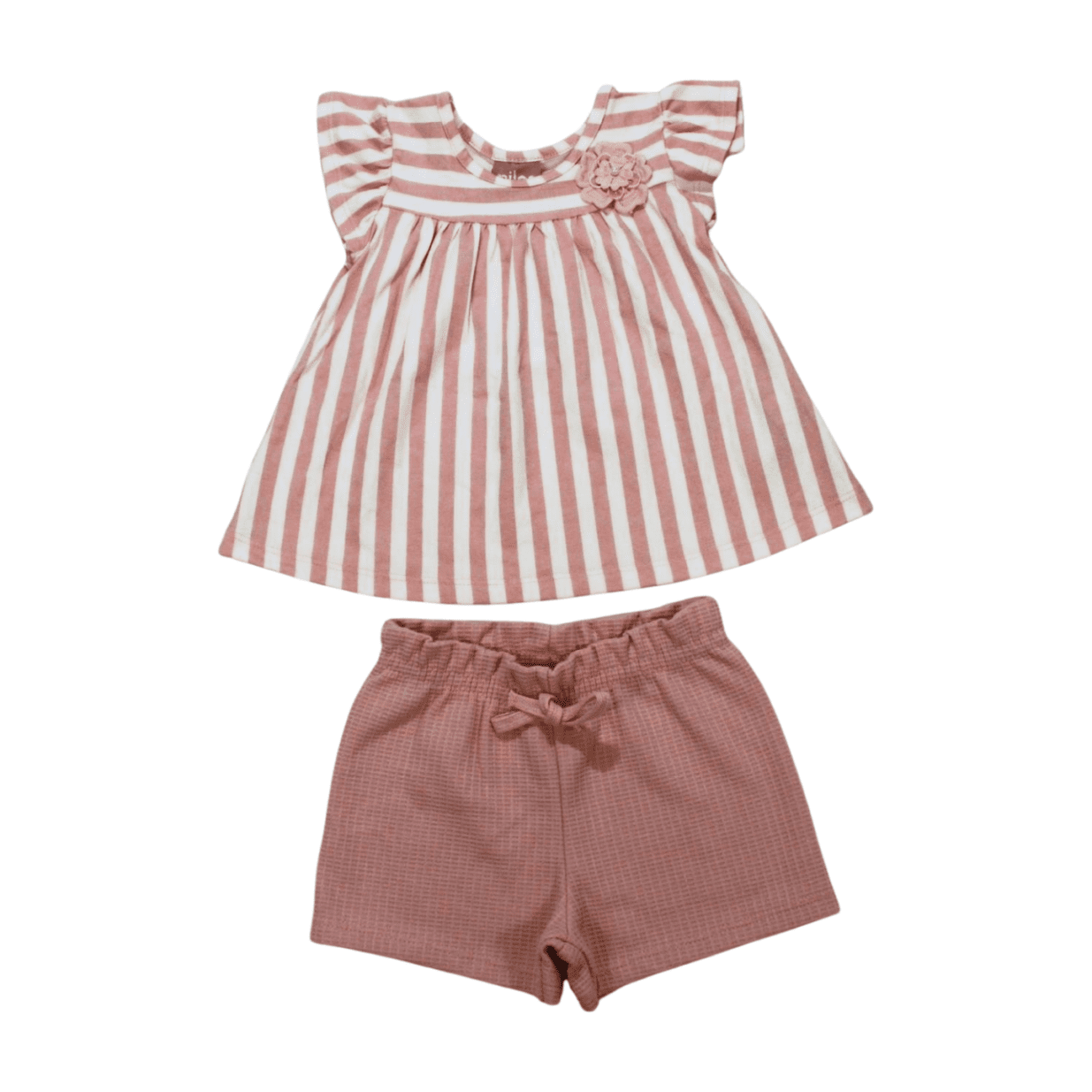 Conjunto Feminino Blusa Listrada e Shorts Jacquard 2000380 - Milon