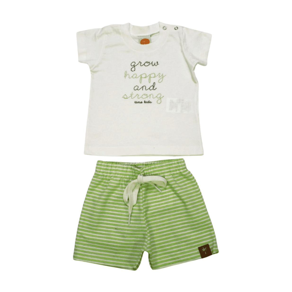 Conjunto Masculino Camiseta e Bermuda Tecido Listrada 8843 - Time Kids