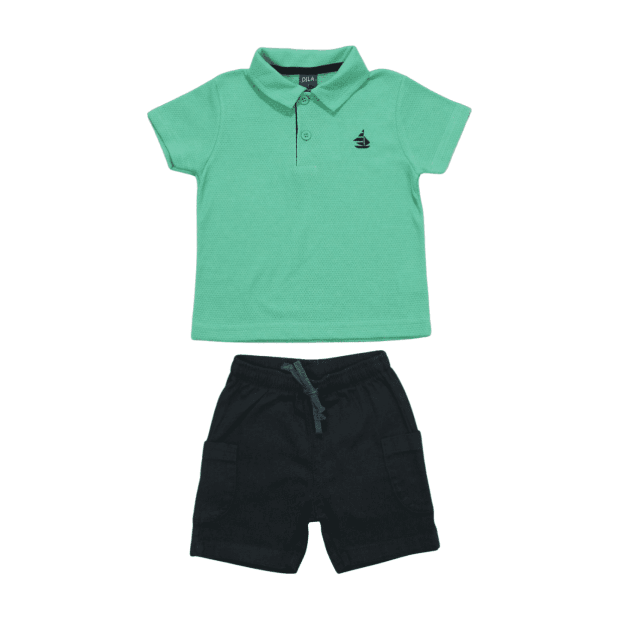 Conjunto Masculino Polo Barco Bordado e Bermuda Sarja 04137 - Dila