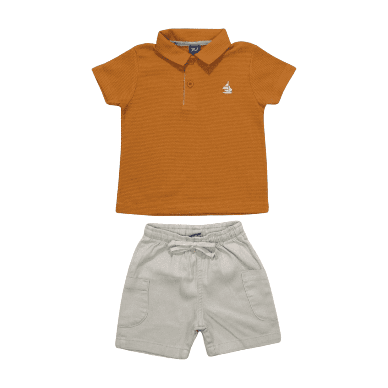 Conjunto Masculino Polo Barco Bordado e Bermuda Sarja 04137 - Dila
