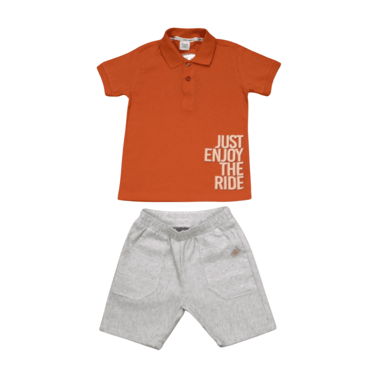 Conjunto Masculino Polo Estampa Just e Bermuda Sarja 15219 - Ding Dang