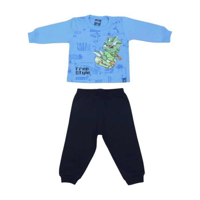 Conjunto Moletom Masculino Estampa Dinossauro 62129 – Rei Rex