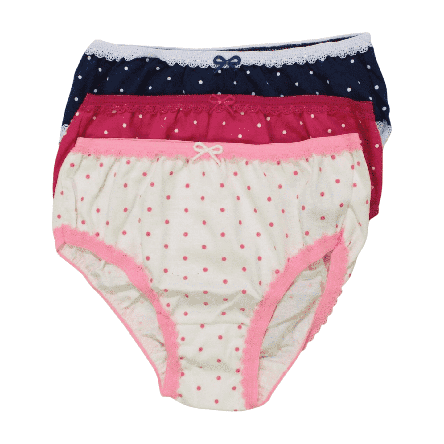 Kit Calcinhas Estampadas Bolinhas Cores Sortidas 870 03Peças - Tampinha