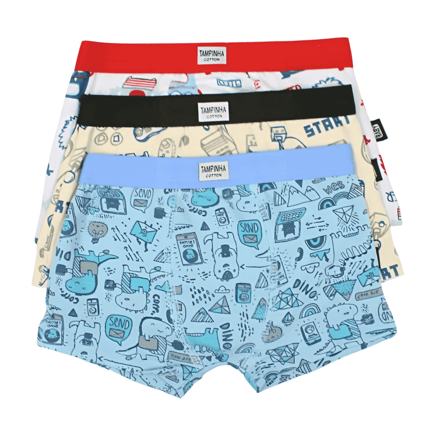 Kit Cueca Boxer Estampada 3963 3 Peças - Tampinha