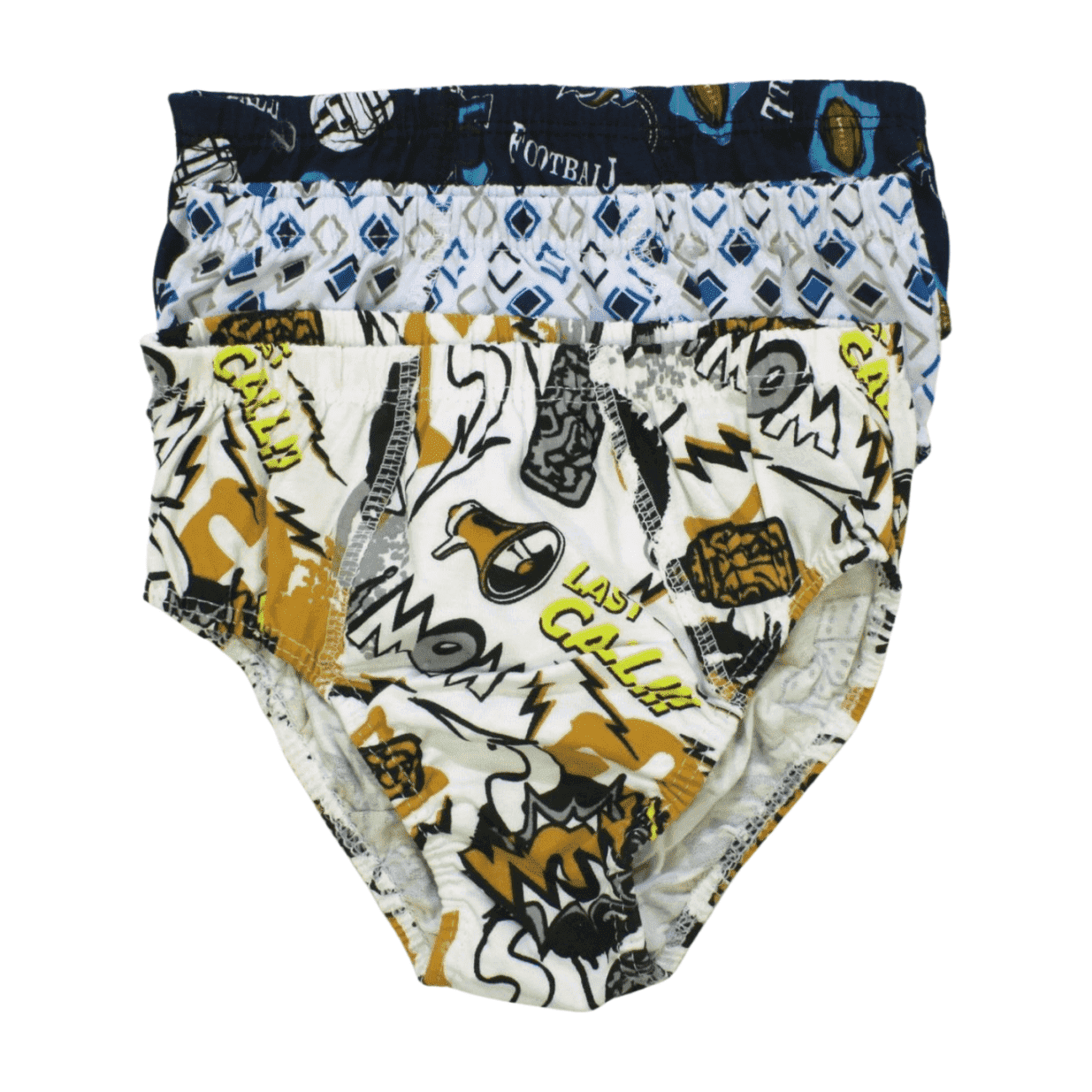 Kit Cueca Estampada com Cores Sortidas 3950 03Peças - Tampinha