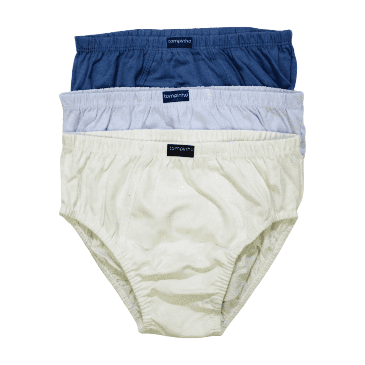 Kit Cueca Lisa com Cores Sortidas 3010 3 Peças - Tampinha