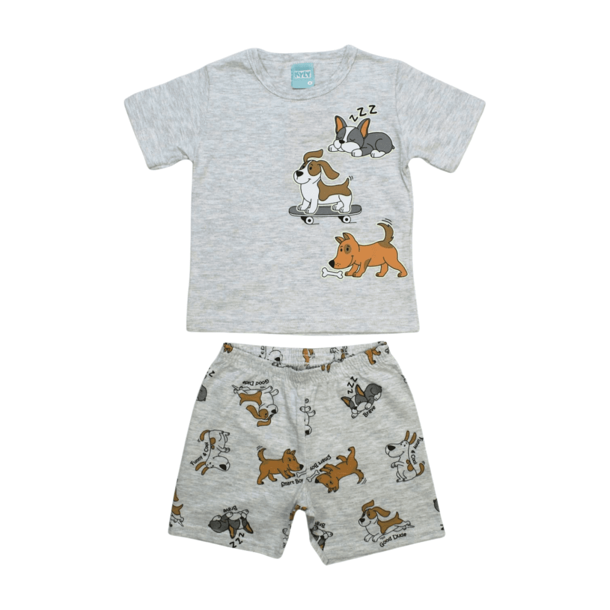 Pijama Malha Curto Masculino Estampa Cachorros Brilha no Escuro 1000451 - Kyly