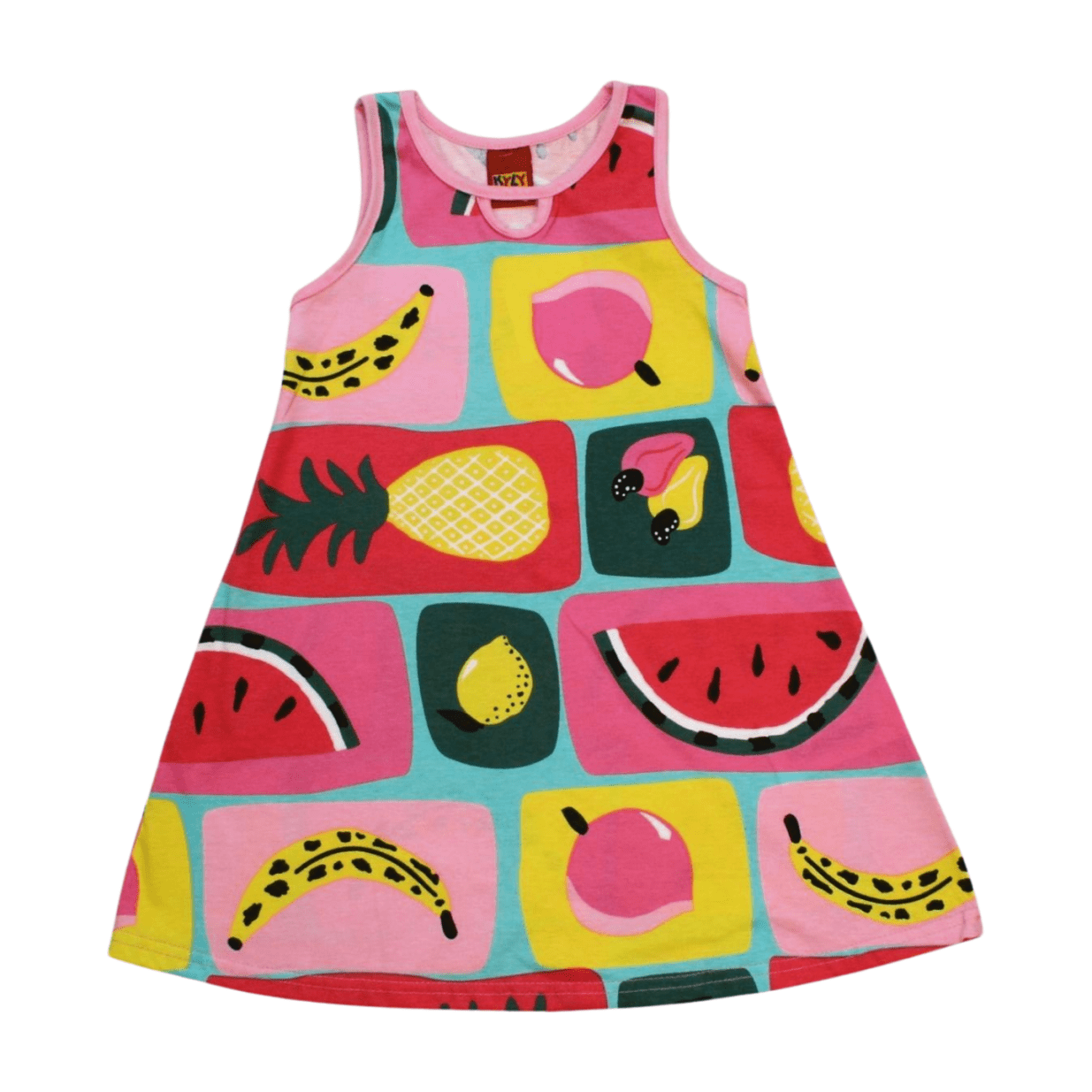 Vestido Cavado Estampado Frutas 1000220 - Kyly